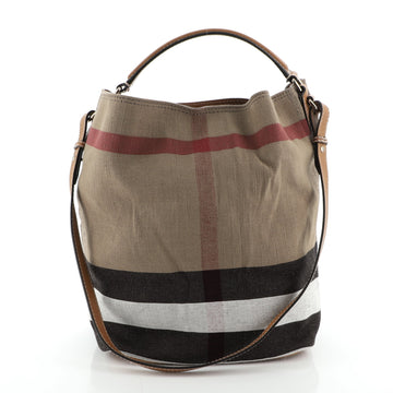 Burberry Ashby Handbag House Check Canvas Medium