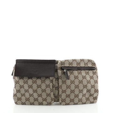 Gucci Vintage Double Belt Bag GG Canvas