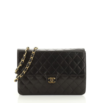 Chanel Vintage Clutch with Chain Quilted Leather Medium