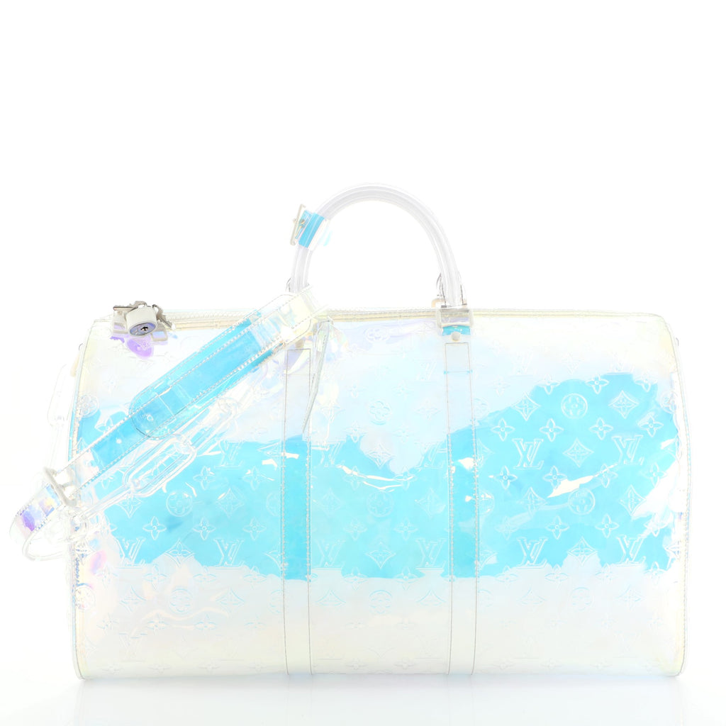 Louis Vuitton Keepall Bandouliere Bag Limited Edition Monogram Prism PVC 50  Clear 6287235