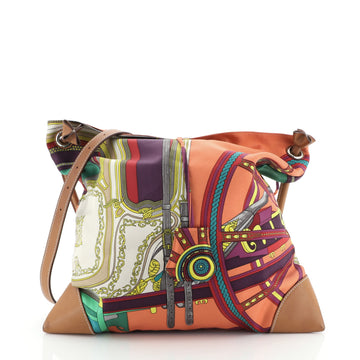 Hermes Silky City Bag Printed Silk and Leather PM