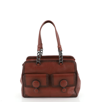 Double Pocket Boston Bag Ombre Leather