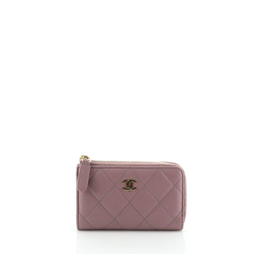 Chanel Zipped Key Holder Quilted Lambskin