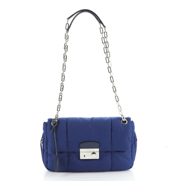 Prada Bomber Chain Flap Bag Tessuto Medium