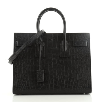 Saint Laurent Sac de Jour NM Bag Crocodile Embossed Leather Small