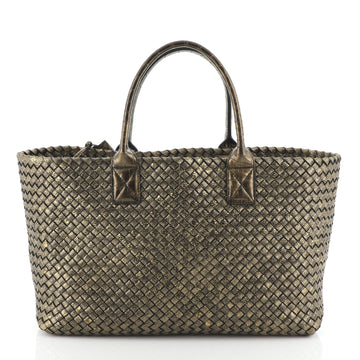 Bottega Veneta Cabat Tote Metallic Intrecciato Nappa Medium