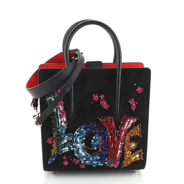 Christian Louboutin Paloma Tote Embellished Suede Small