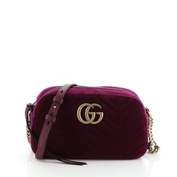 Gucci GG Marmont Shoulder Bag Matelasse Velvet Small
