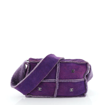 Chanel CC Logo Shoulder Bag Shearling and Suede Small