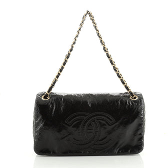 Chanel Rock and Chain Flap Bag Patent Vinyl Medium Black 5457215