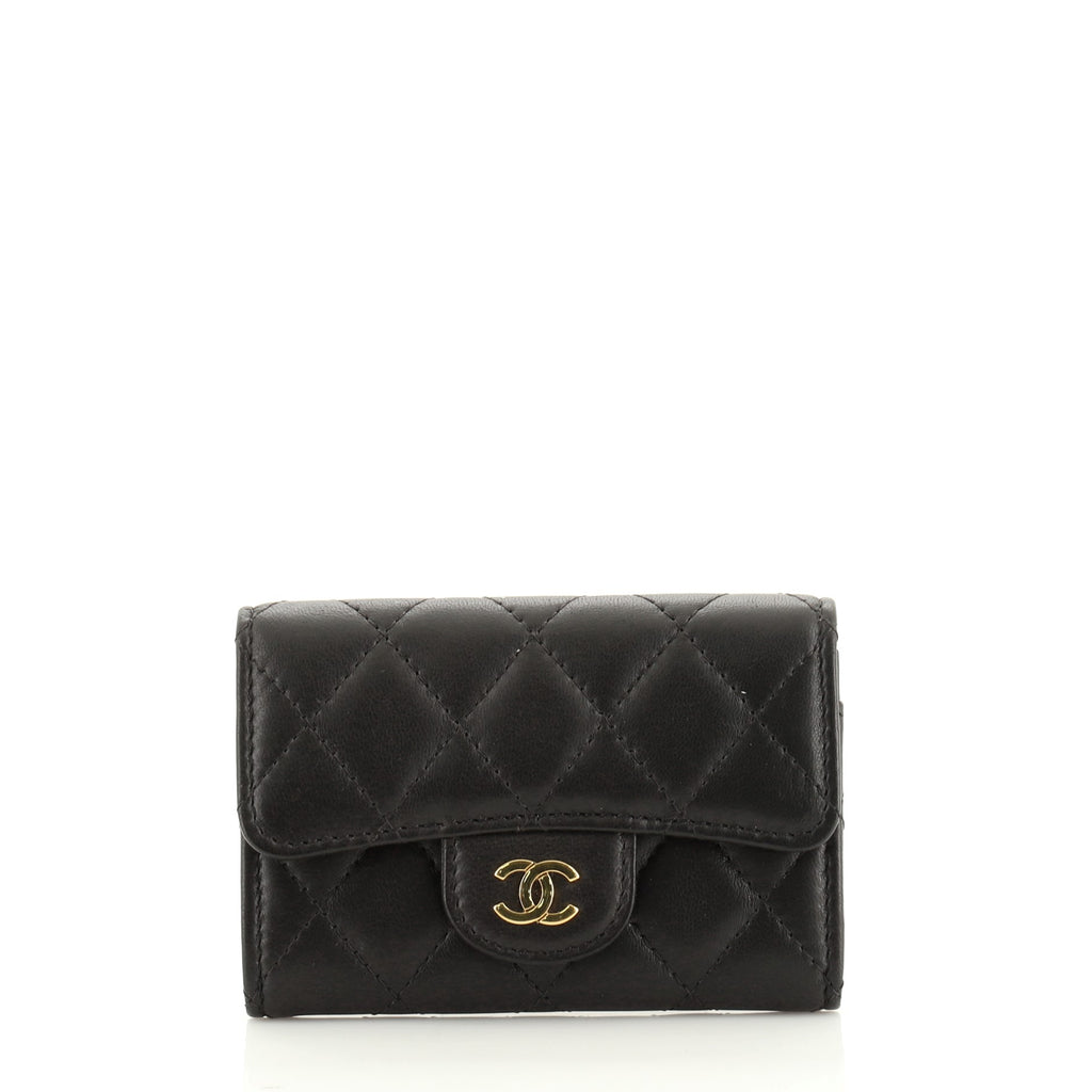 Chanel Classic Flap Card Holder Quilted Lambskin Black 5458010