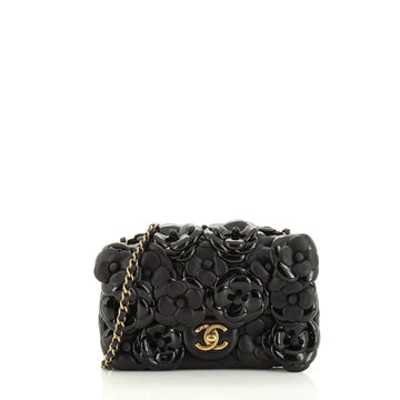 Chanel CC Camellia Flap Bag Lambskin with Patent Mini
