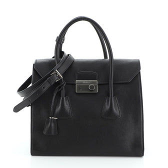 Prada Twin Pocket Lock Flap Tote Glace Calf Medium