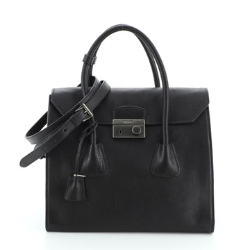 Prada Twin Pocket Lock Flap Tote Glace Calf Medium