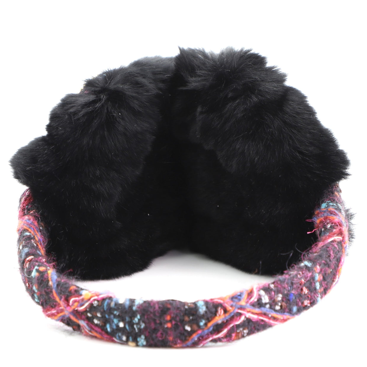 Chanel Earmuffs Studded Tweed with Fur Multicolor 5458422