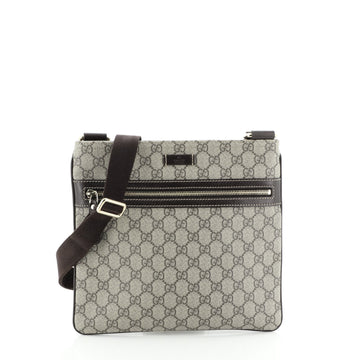 Web Strap Front Zip Messenger Bag GG Coated Canvas Medium