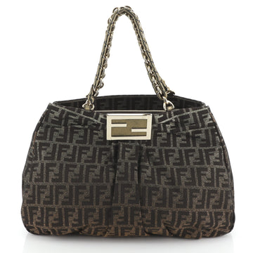 Fendi Mia Tote Metallic Zucca Canvas Large