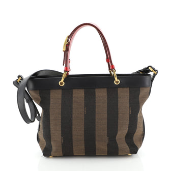 Fendi Pequin Convertible Tote Canvas Small