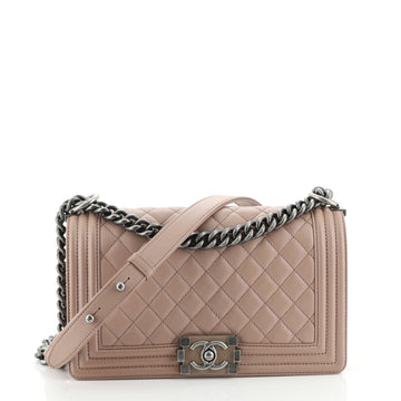 Chanel Boy Flap Bag Quilted Calfskin Old Medium