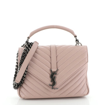 Saint Laurent Classic Monogram College Bag Matelasse Chevron Leather Medium