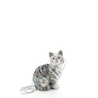 Judith Leiber Cat Minaudiere Crystal Small