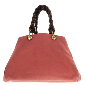 Bottega Veneta Canvas Tote With Braided Handles Large 