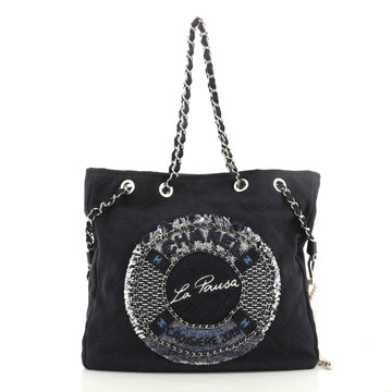 Chanel La Pausa Shopping Tote Quilted Canvas with Tweed Medium