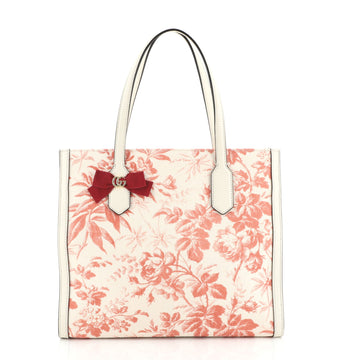 Gucci GG Ribbon Tote Coated Printed Canvas Medium