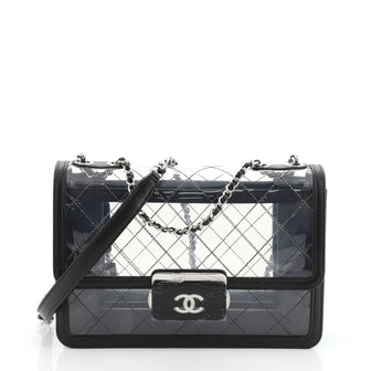 Chanel Beauty Lock Flap Bag Quilted PVC With Lambskin Large