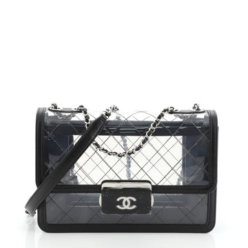 Chanel Beauty Lock Flap Bag Quilted PVC With Lambskin Large