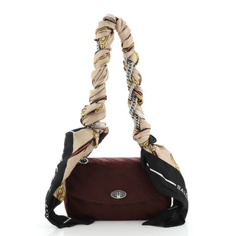 Balenciaga Lock Round Shoulder Bag Jacquard Medium