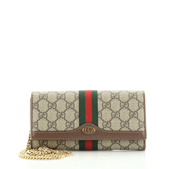 Gucci Ophidia Chain Wallet GG Coated Canvas