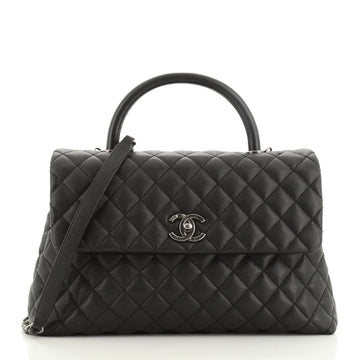 Chanel Coco Top Handle Bag Quilted Caviar Medium