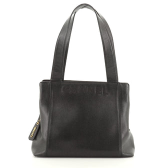 Chanel Vintage Logo Tote Caviar Medium