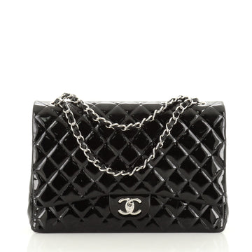 Chanel Classic Double Flap Bag Quilted Patent Maxi