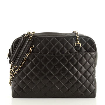 Chanel Vintage Camera Bag Quilted Leather Large