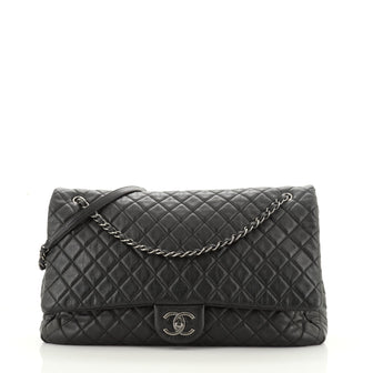 Chanel Airlines CC Flap Bag Quilted Calfskin XXL