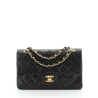 Chanel Vintage Classic Double Flap Bag Quilted Lambskin Small