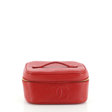 Chanel Vintage Timeless Cosmetic Case Caviar Large