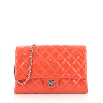 Chanel Clutch with Chain Quilted Patent