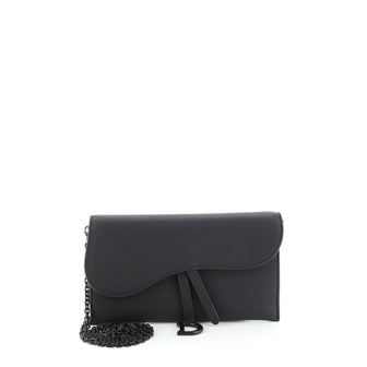Christian Dior Saddle Chain Wallet Leather