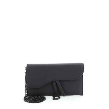 Christian Dior Saddle Chain Wallet Leather