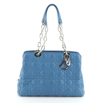 Christian Dior Soft Zipped Shopping Tote Cannage Quilt Lambskin Medium