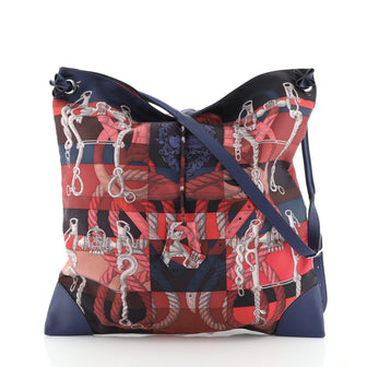 Hermes Silky City Bag Printed Silk and Leather GM