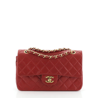 Chanel Vintage Classic Double Flap Bag Quilted Lambskin Small