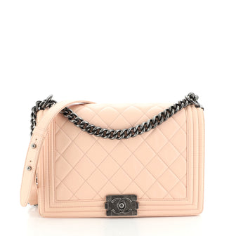 Chanel Boy Flap Bag Quilted Calfskin New Medium