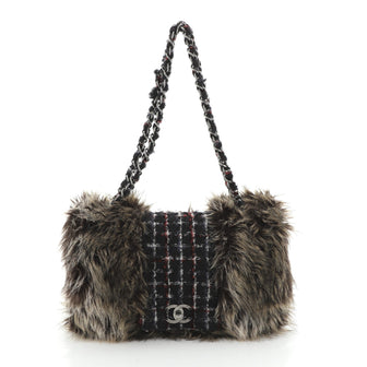 Chanel Fantasy Flap Bag Fur and Tweed Medium
