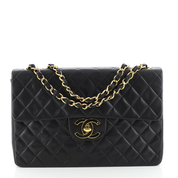 Chanel Vintage Classic Single Flap Bag Quilted Lambskin Maxi