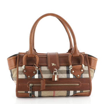 Burberry Manor Bag Quilted House Check Canvas with Leather Medium