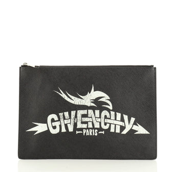 Givenchy Logo Pouch Printed Leather Large